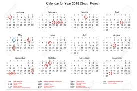 You may be surprised to learn that many of our favorite holiday traditions have been around for far longer than we imagine. Calendar Of Year 2018 With Public Holidays And Bank Holidays For South Korea Stock Photo Picture And Royalty Free Image Image 91105410