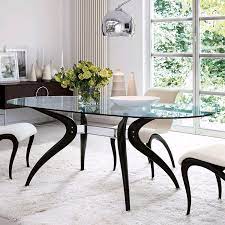 Stylish modern dining room sets amazon only in shopyhomes.com. Porada Retro Oval Glass Dining Table Contemporary Dining Room Furniture Ultra Modern