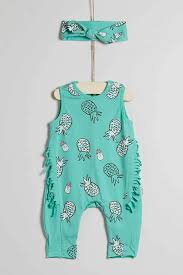 wogi wogi kiz bebek sac bantli ananas baskili sifir kollu puskul detayli tulum 2 li takim 3 18 ay 5311 trendyol kiz bebek saci kizlar tulum