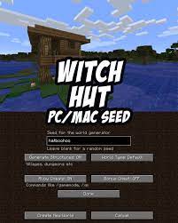 Grab The Crafting Table And Run Minecraft Witch Hut For Pc Mac Seed Hatboohoo Minecraft Seed Minecraft Minecraft Blueprints