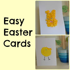 The easiest idea is to make bunny head stamps, or you can just buy the ready bunny stamps in a store. Easy Easter Cards For Kids