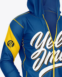 Download Full Zip Hooded Sweatshirt Mockup Front Half Side View In Apparel Mockups On Yellow Images Object Mockups