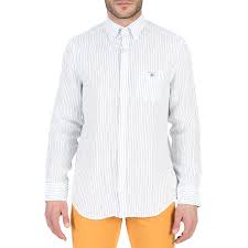 GANT Ανδρικό πουκάμισο GANT λευκό μπλε | Ανδρικά Πουκάμισα | hotprice.gr