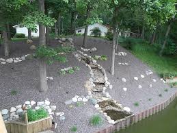 Waterfall Boulders Natural Stone Black Trap Rock Hostas Closer To Nature Landscape Nature