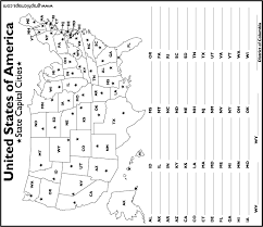 State Capital Quiz Blackline Printable Map For Geography Classical Conversations Cycle 3 States And Capitals Map Quiz United States Geography