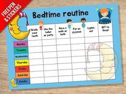 Details About Bedtime Nightime Routine Reward Chart Kids Childrens Sticker Star Behaviour
