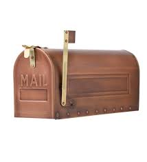 Copper is uniquely qualified to be a part of your exterior landscape due to salsbury mailboxes are made with solid antiqued brass. Copper Finish Mailbox 19 1 2 L X 6 1 2 W X 8 1 2 H Plowhearth