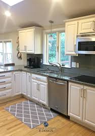 Sherwin Williams White Duck Painted Maple Cabinets And Green Undertone Granite With Glass Backsplash Maple Kitchen Cabinets Grey Kitchen Walls Maple Cabinets