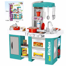 Childs Electronic Pretend Toy Kitchen Role Play Set Lights Sounds Running Water Pink Large Kitchen Amazon Co Uk Toys Games