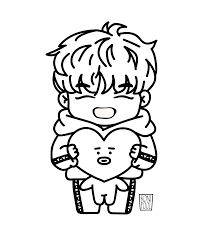 Cute things to draw for your mom. Bts Fanart Bt21 Tata And Taehyung Chibi Speed Drawing Roni Pool Bts Coloring Pages Drawings Bts Bts Coloring