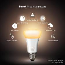 Philips Hue White Ambiance A19 Smart Led Bulb 8983622 Hsn Hue Philips Smart Bulbs Smart Light Bulbs