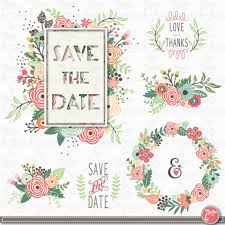 Wedding Clipart Pack Save The Date Vintage Etsy Wedding Clipart Save The Date Clip Art