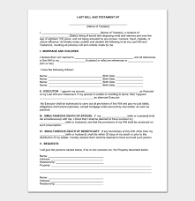 Free printable last will and testament forms nz. Free Last Will And Testament Templates Will Word Pdf