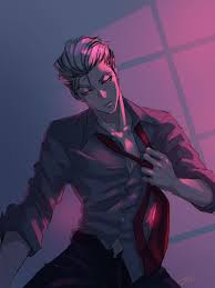 Anime Guy Slick Backed Silver Hair Polo And Tie Haikyuu Bokuto Anime Guys Haikyuu