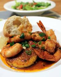 BBQ Shrimp with Fried Polenta Cakes