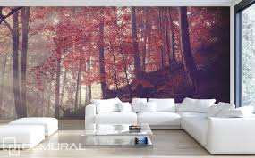 Brilian Ide Desain Wallpaper Dinding Ruang Tamu Minimalis Motif Natural Alam Warna Ungu Nyaman Elegan Mempesona Cantik Mewah Te Desain Ruang Tamu Rumah Dinding