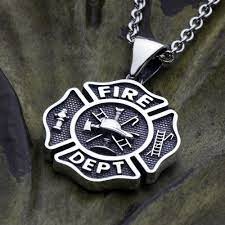 Small Size Firefigher Maltese Cross Fire Department Sterling Silver Necklace Pendant Sterling Silver Necklace Pendants Sterling Silver Skull Rings Firefighter