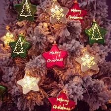 LED Christmas Decorative Ball Lights Scene Arrangement Lantern String, Spec:  Battery Type 6m(Pentagram)
