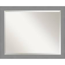 Frame a bathroom mirror in minutes with mirrormate's custom mirror frame kit. 32 X 26 Brushed Nickel Framed Bathroom Vanity Wall Mirror Amanti Art Target