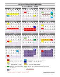 Academic Calendar Montessori School Of Raleigh