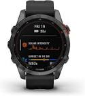 Garmin fenix 7S Solar 42mm Smartwatch with Heart Rate Monitor - Slate Grey/Black/Steel Back GARMIN