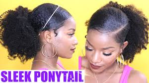 A ponytail with bangs, cheerleader ponytails, a curly ponytail or hair bun? How To Sleek Low Ponytail On Natural Hair Youtube