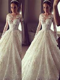 Ball Gown Long Sleeves Scoop Court Train Lace Wedding Dresses Ball Gown Wedding Dress Wedding Dresses Uk Ball Gowns