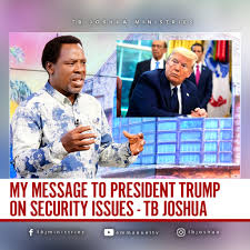 Joshua is the general overseer of the synagogue, church of all nations (scoan). Tb Joshua Warns Trump More Trouble Is Coming End Of June