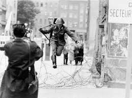 Between 1961 and 1989, leaving east germany was very hard and extremely dangerous. An East German Border Guard Defecting Into West Germany During The Construction Of The Berlin Wall In 1961 Pics