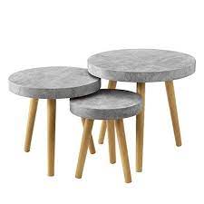 en casa table de salon kit de 3 beton gris table d app https www amazon fr dp b01n23100e ref cm sw r pi dp u table de salon table d appoint table grise