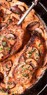 Trying this recipe tonight, with the super thick cut top loin boneless chops from costco. Boneless Pork Chops With Mushrooms In Creamy Irish Whiskey Sauce Boneless Pork Chop Recipes Pork Loin Chops Recipes Boneless Pork Chops
