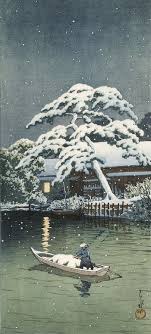 Boatman By Hasui Japanese Woodcut Japanese Painting Japanese Art