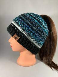 Ponytail Messy Bun Beanie Ponytail Beanie Winter Beanie Etsy Messy Bun Beanie Beanie Handmade Ponytail