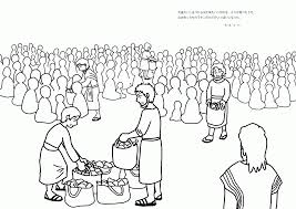 Jesus feeds the five thousand 6 12 or 100 per pack. Jesus Feeding 5000 Coloring Page Coloring Home