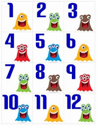 Calendar Numbers For Pocket Charts Or Bulletin Boards Monster Theme