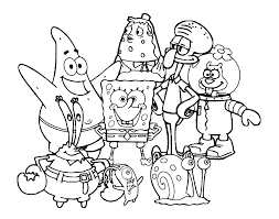 Click the squidward coloring pages to view printable version or color it online compatible with ipad and android tablets. Spongebob Spongebob Patrick Gary Sandy Squidward Mrs Puff Mr Krabs E Plankton