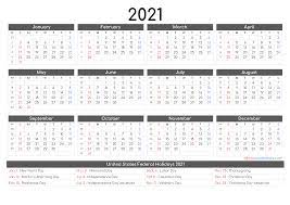 Free printable year 2021 calendar with holidays. Free Printable 12 Month Calendar 2021 12 Templates Free Printable 2021 Monthly Calendar With Holidays