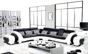 Modern Black And White Sofa Free Shipping Large L Shaped Genuine Leather Hard Wood Frame Corner Leathe Black And White Sofa Striped Furniture Best Leather Sofa With white leather upholstery, bold black accents, and creative shapes and patterns, this piece will.