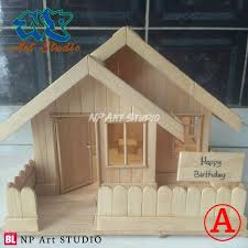 Contoh kado dari stik ice cream | celah yang terbentuk dari 4 batang stick tadi akan menjadi tempat keluarnya cahaya lampu. Jual Miniatur Rumah Lampu Hias Stik Es Krim Kado Hadiah Ulang Tahun Di Lapak Np Art Studio Bukalapak