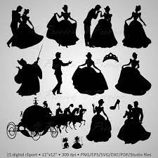 Buy 2 Get 1 Free Digital Clipart Silhouettes Cinderella Etsy Disney Princess Silhouette Disney Characters Silhouettes Disney Silhouettes