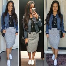 Denim Jacket Casual Friday Outfit Casual Friday Outfit Skirt Outfits Modest Fashion