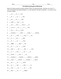 We have determined a lot of sources concerning balancing equations worksheet answer key but we believe this one is the greatest. First Balancing Equations Worksheet