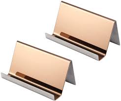 Pocket stainless steel business card holder case id credit wallet silver. Amazon Com Yosco Stainless Steel Business Card Holder For Desk Office Business Card Stand Collection Organizer For Name Card Business Card Display 2 Pack Rose Gold Office Products