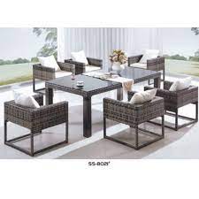 There is lots to select from and they all come with your choice of 40 different spun polyester fabrics all at the same price and for sunny areas we offer lots of different sunbrella fabrics. Rattan 6 Chairs And 1 Table B021 Wicker Dining Set Rs 59000 Set Id 21377861355