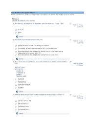 An asterisk indicates a correct answer. Final Exam Oracle Table Database Relational Database