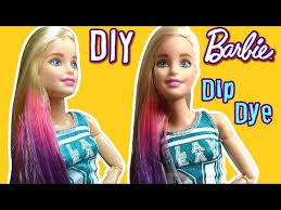 Diy How To Color Dip Dye Barbie Doll Hair Permanent Hair Dye Tutorial Making Kids Toys Hair Dye Tutorial Doll Hair American Girl Doll Hairstyles