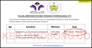 Pemohon daripada warganegara malaysia yang berminat dan memenuhi kriteria yang telah ditetapkan dijemput untuk memohon jawatan kosong di klcc (holdings) sdn bhd sebagai : Jawatan Kosong Yayasan Terengganu Yt