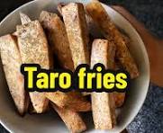 Taro fries recipe: - 1 whole taro - Olive oil - Seasonings: salt, black  peppercorn, smoked paprika. Steps: 1. Peel the taro (I use a knife to slice  off the skin - way faster than a peeler) and slice ...