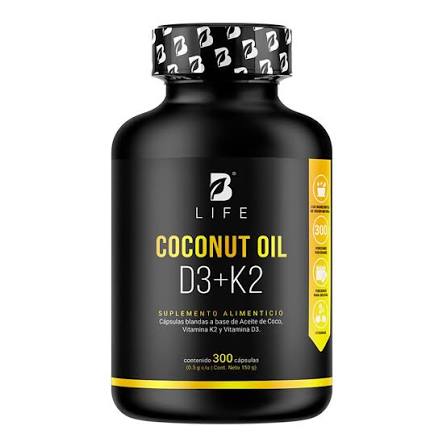 Coconut Oil D3 + K2 300 Caps | 500 mg