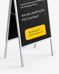 Download Glossy Metallic Stand Mockup In Outdoor Advertising Mockups On Yellow Images Object Mockups PSD Mockup Templates